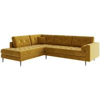 Ecksofa Scott - Edelstahlfarben/Gelb, Design, Textil (259/205cm) - Livetastic
