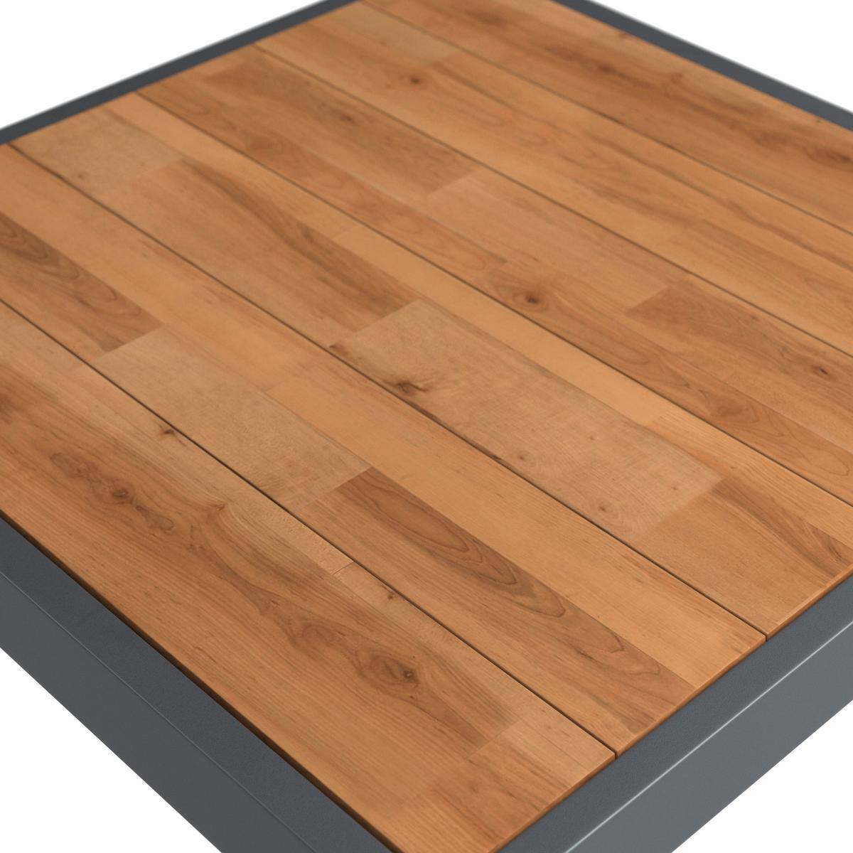 Záhradná sedacia súprava SALLIE - čierna/sivá, Modern, kov/drevo (205/76,5/152cm) - Bessagi Garden