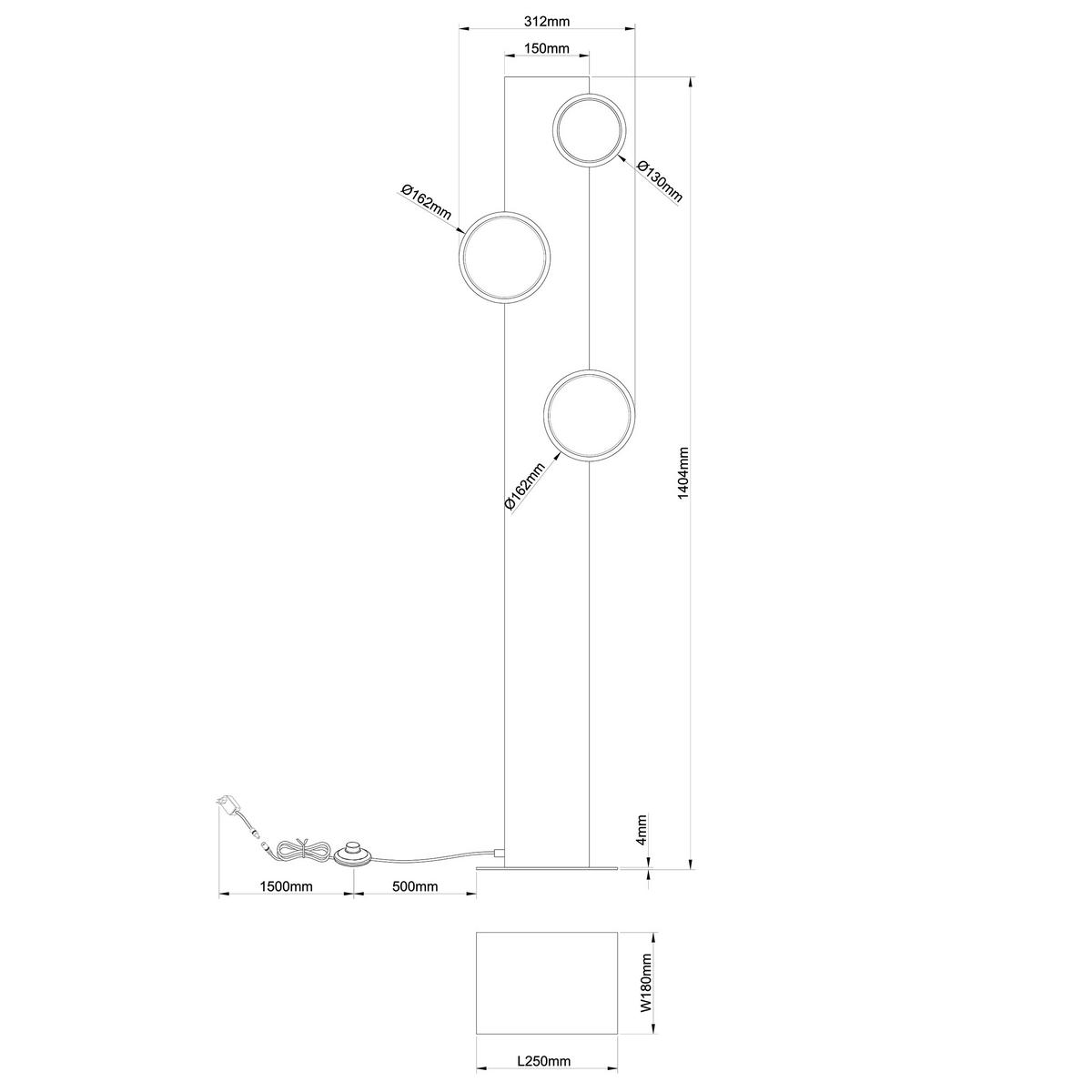 Led-stehleuchte G99935/76 Cheesy - Hellbraun/Schwarz, Natur, Holz/Metall (140,4/31,2/18cm) - Brilliant