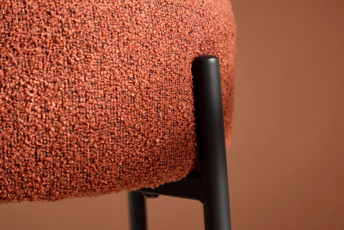 Tucson Barhocker Schwarz/Rostfarben D: 50 cm - Rostfarben/Schwarz, MODERN, Textil/Metall (50/60cm) - Livetastic