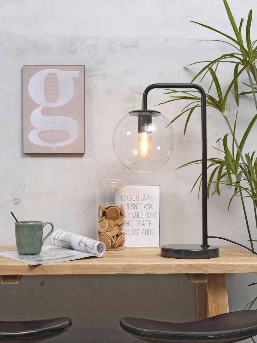 Tischleuchte Warsaw/t/b - Transparent/Schwarz, Trend, Glas (32/20/53cm) - It's about Romi