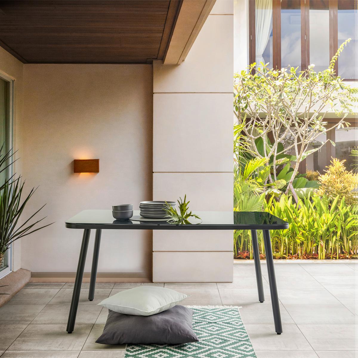 JÍDELNÍ TERASOVÁ SOUPRAVA TOSCANA - šedá/černá, Moderní, kov/textil - Modern Living