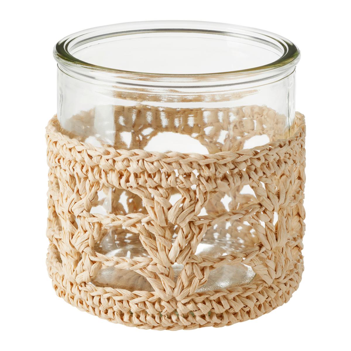 Stojan na svíčky Janne, V: 10,5cm - přírodní barvy, Basics, papír/sklo (10/10.5cm) - Modern Living