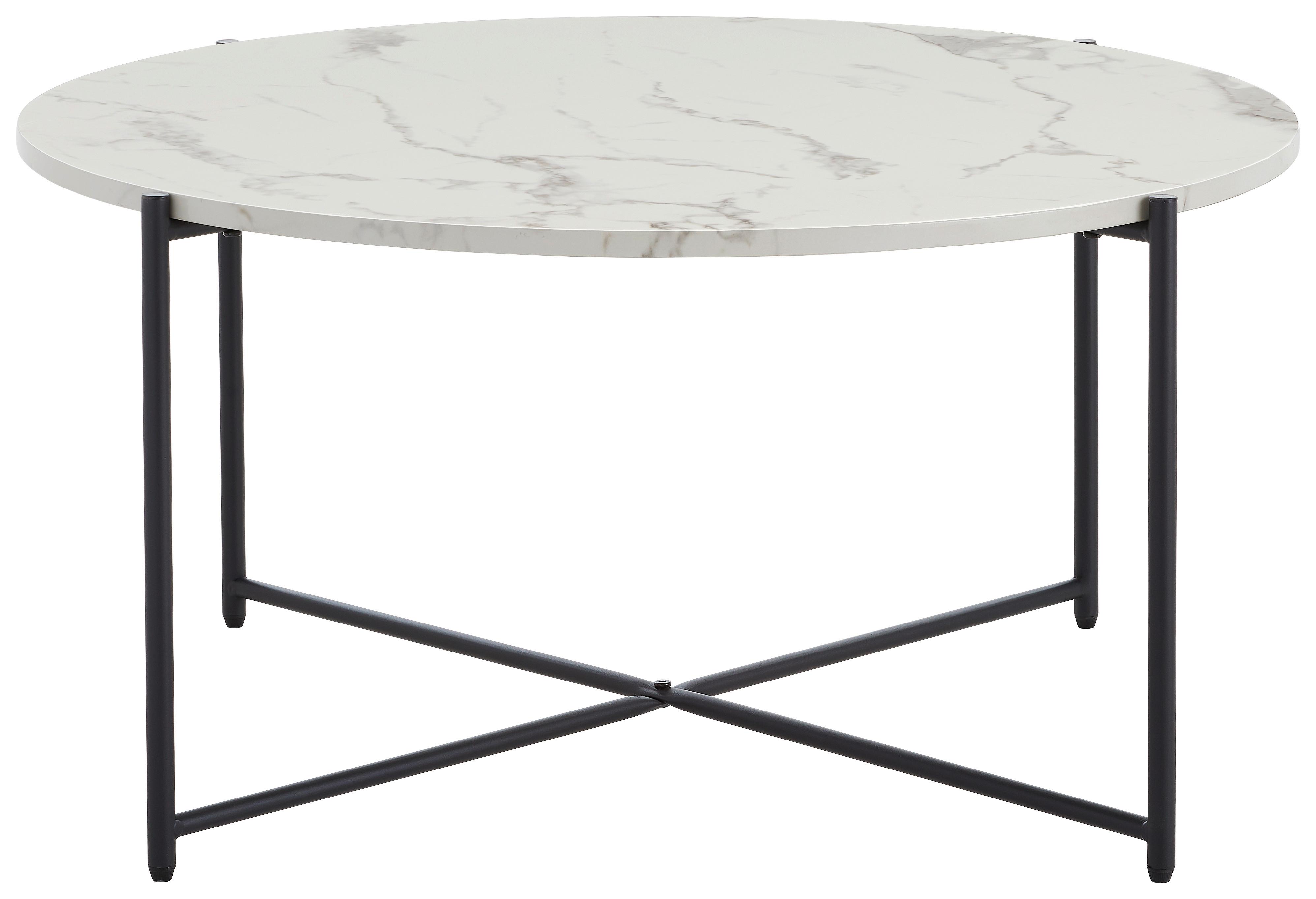 Couchtisch Korsika - Schwarz/Weiß, KONVENTIONELL, Holzwerkstoff/Metall (83/83/40cm) - MID.YOU