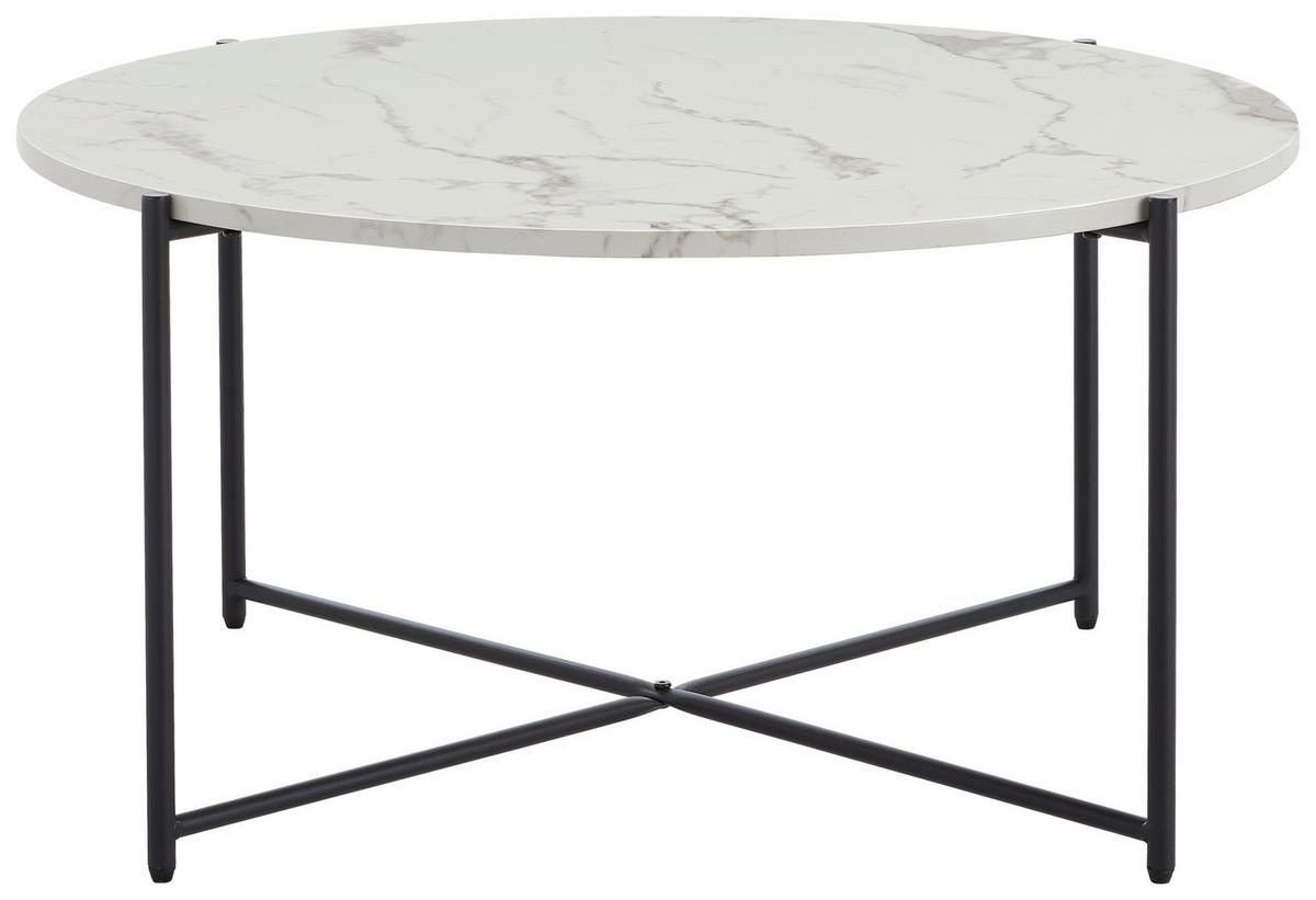 Couchtisch Korsika - Schwarz/Weiß, KONVENTIONELL, Holzwerkstoff/Metall (83/83/40cm) - MID.YOU