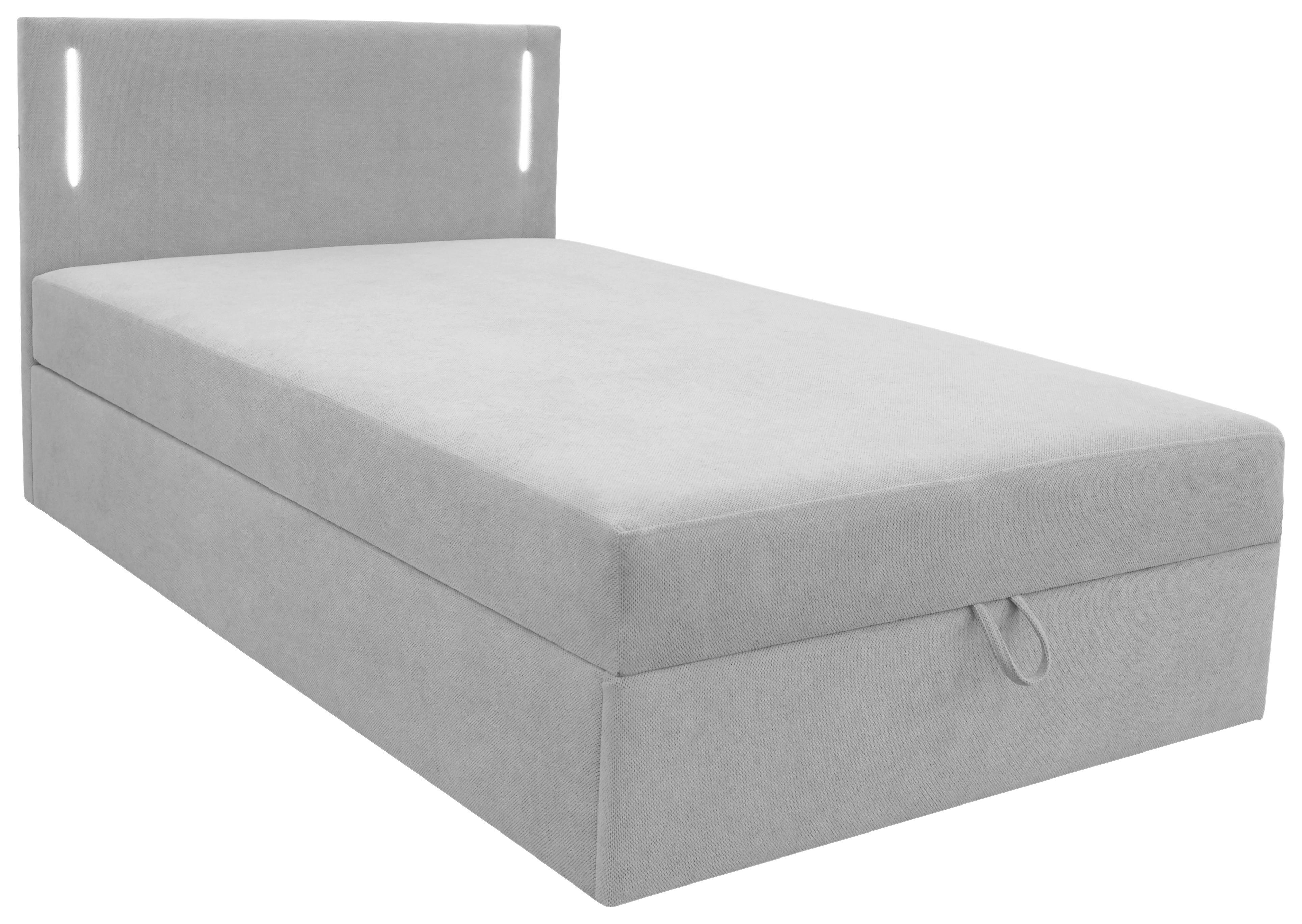 Boxbett Carlos 120 Grau B: 121 cm - Schwarz/Grau, Basics, Holzwerkstoff/Textil (121/110/210cm) - Livetastic