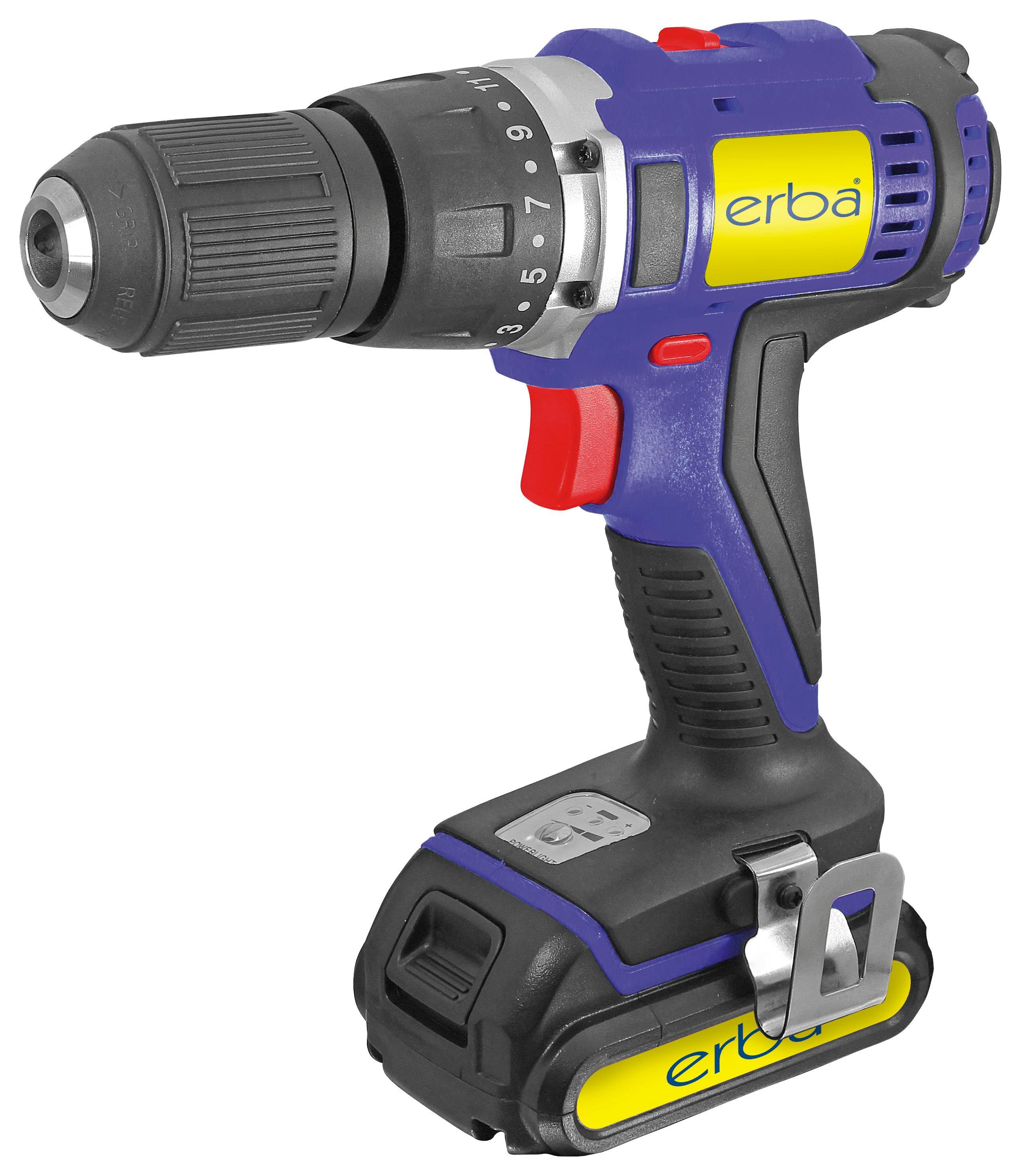 Akku-Bohrschrauber 33683 - Blau/Schwarz, MODERN, Kunststoff (35/27,5/9,5cm) - Erba