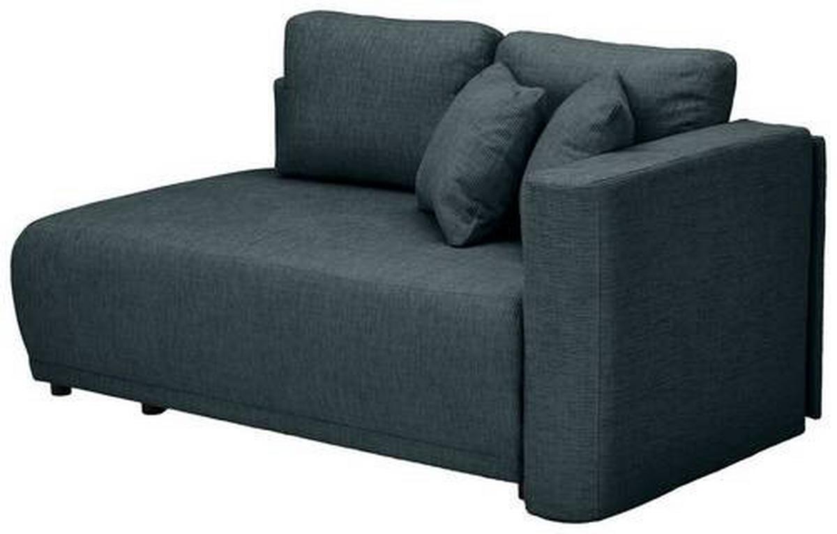 Recamiere Nello Dunkelblau mit Schlaffunktion - Schwarz/Dunkelblau, KONVENTIONELL, Textil (171/73/93cm) - MID.YOU