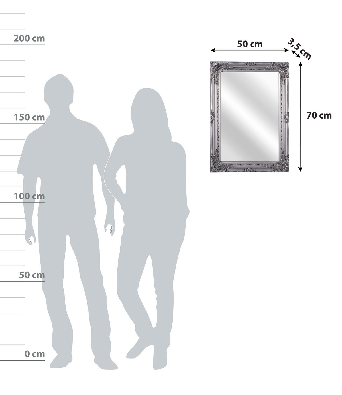 Wandspiegel Walter Bxh: 50x70 Cm Mit Holzrahmen Silberfarben - Silberfarben, MODERN, Glas/Holzwerkstoff (50/70/3,5cm)