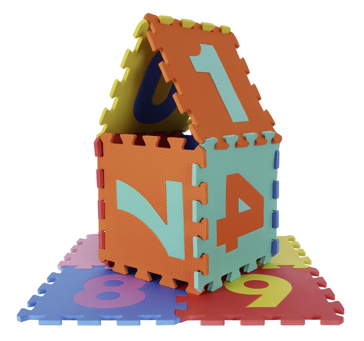 Kinderteppich Zahlen Puzzle BxL: 30x30 cm 10--Teilig. - Multicolor, MODERN, Kunststoff (30/30cm) - BUNINO