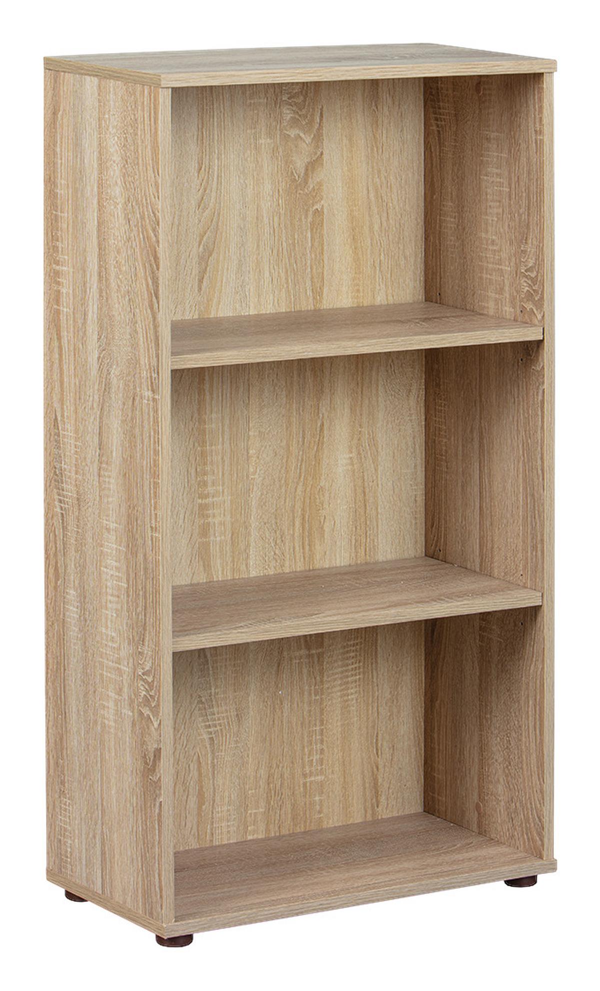 Regal Parini 1 B 60cm, Eiche Dekor - Schwarz/Sonoma Eiche, Basics, Holzwerkstoff (60/110/30cm) - MID.YOU