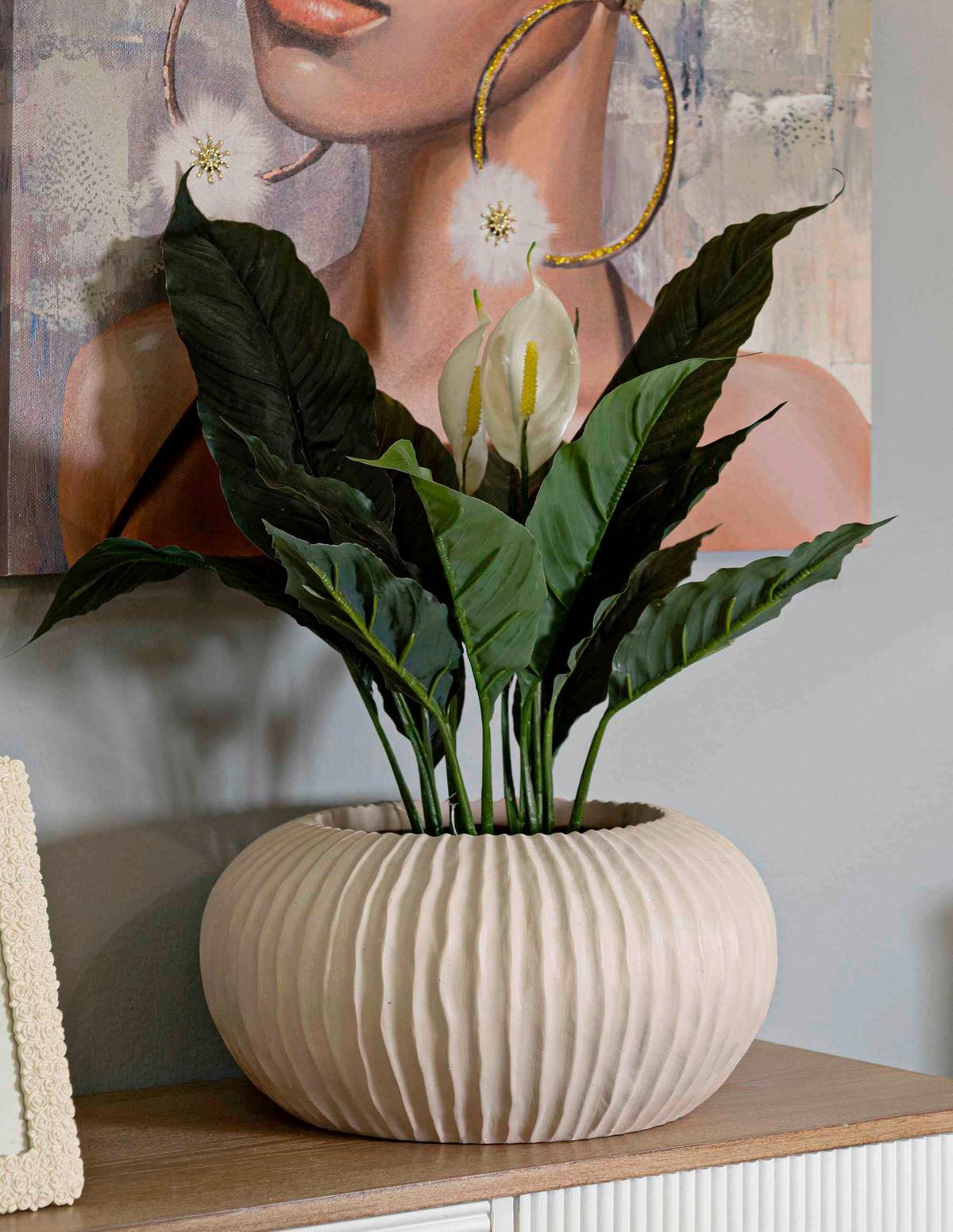Vase Mist Pot Creme B: 35 cm - Creme, Basics, Metall (35/18/35cm)
