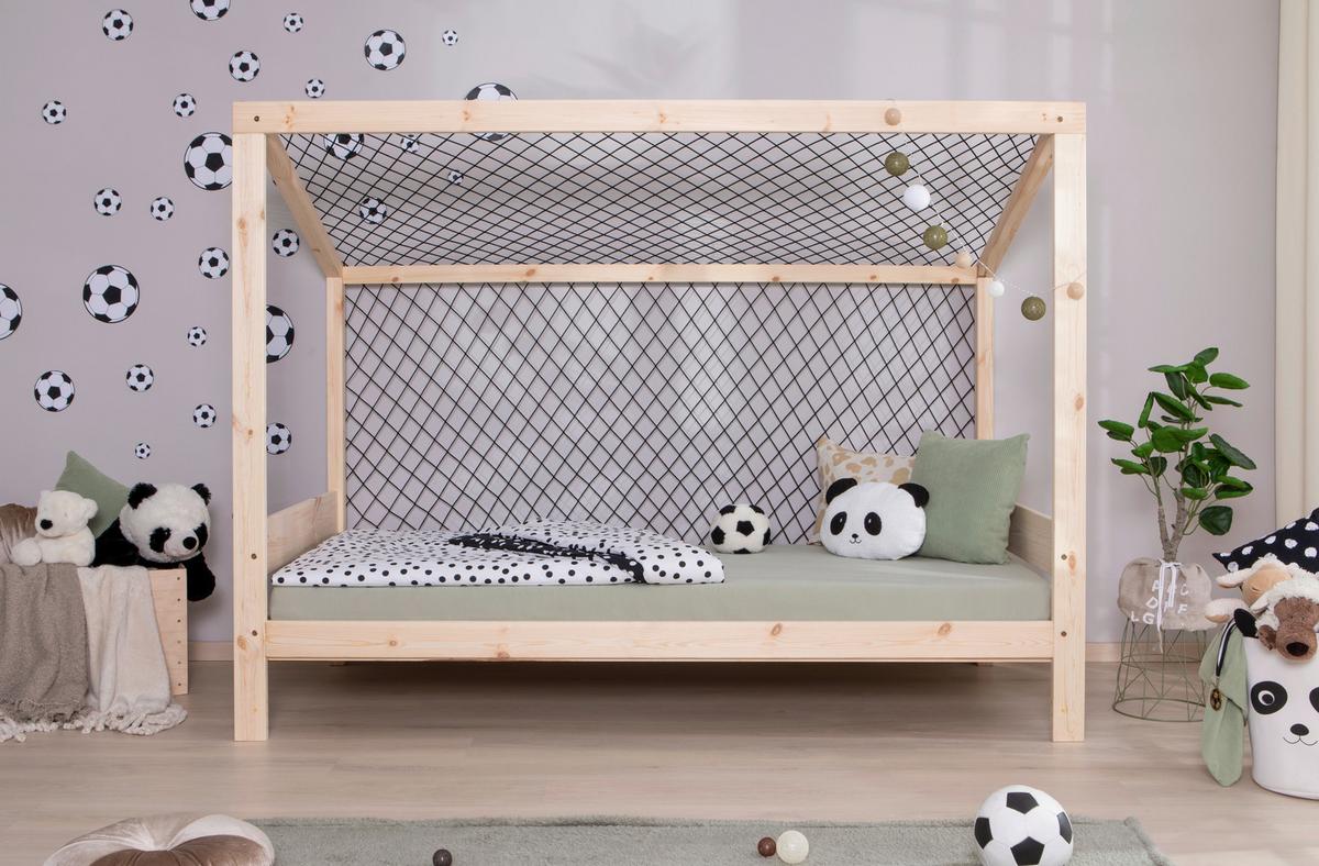 Bodenbett mit Rollrost 90x200 cm Naturfarben - Naturfarben, MODERN, Holz (90/200cm) - MID.YOU