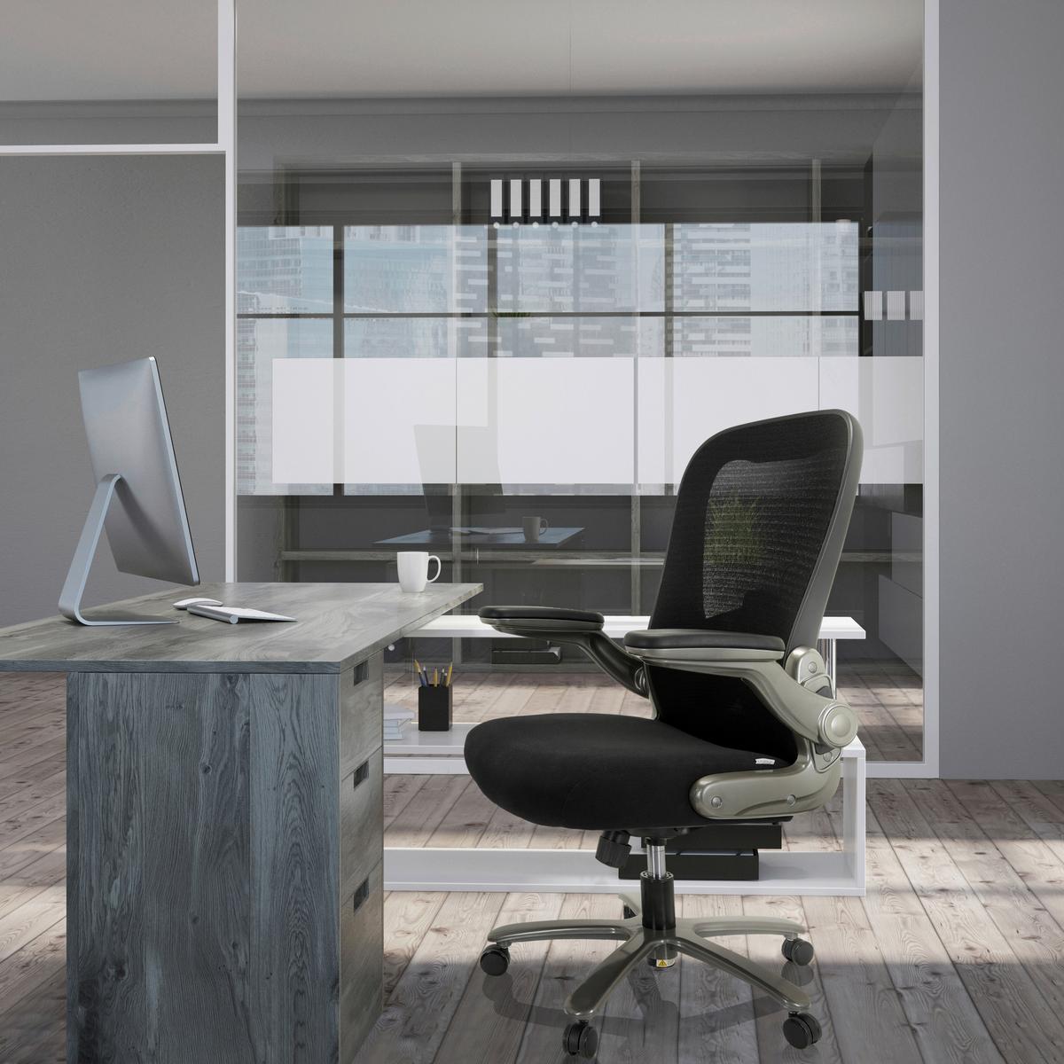 Drehstuhl Instructor Schwarz Bis 220 Kg - Silberfarben/Schwarz, Basics, Kunststoff/Textil (75/122/68cm) - MID.YOU