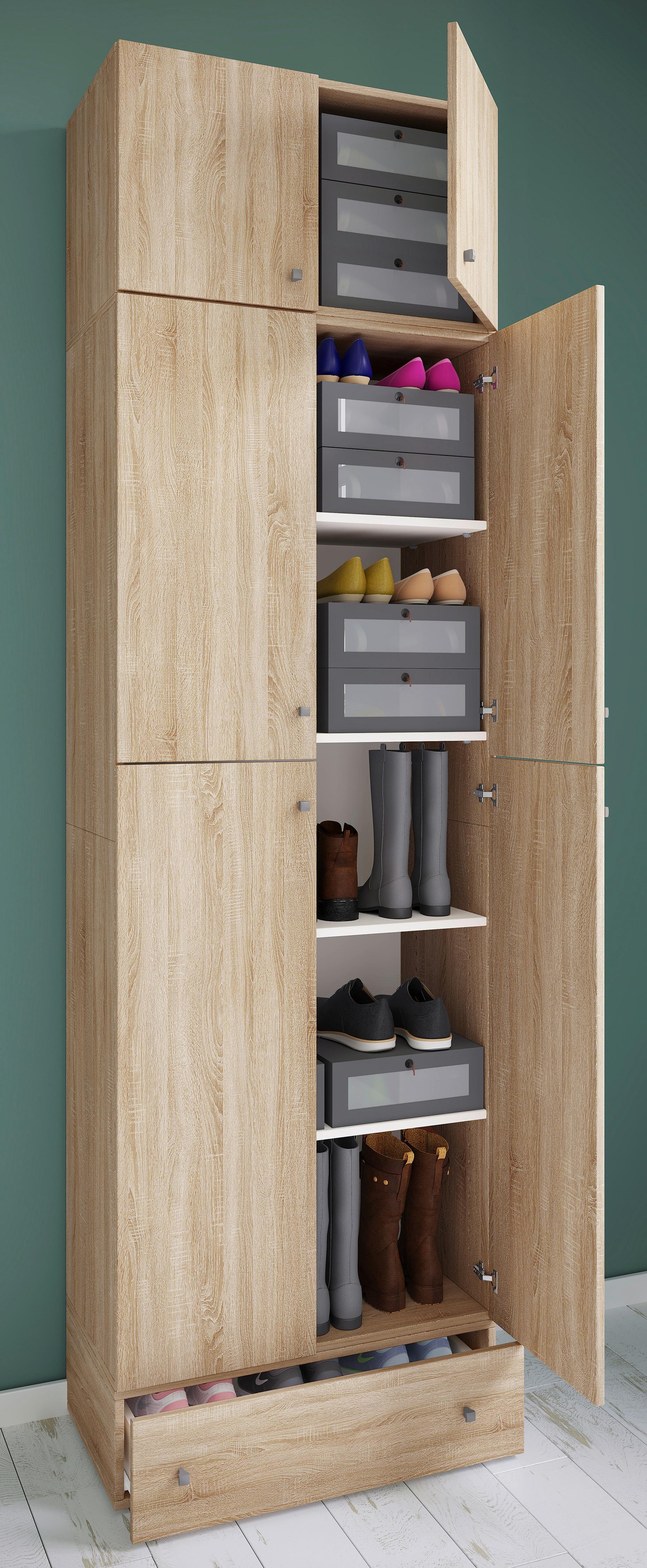 Drehtürenschrank B: 70 cm Lona XXL Buche Dekor - Buchefarben/Sonoma Eiche, MODERN, Holzwerkstoff (70/240/39cm) - MID.YOU