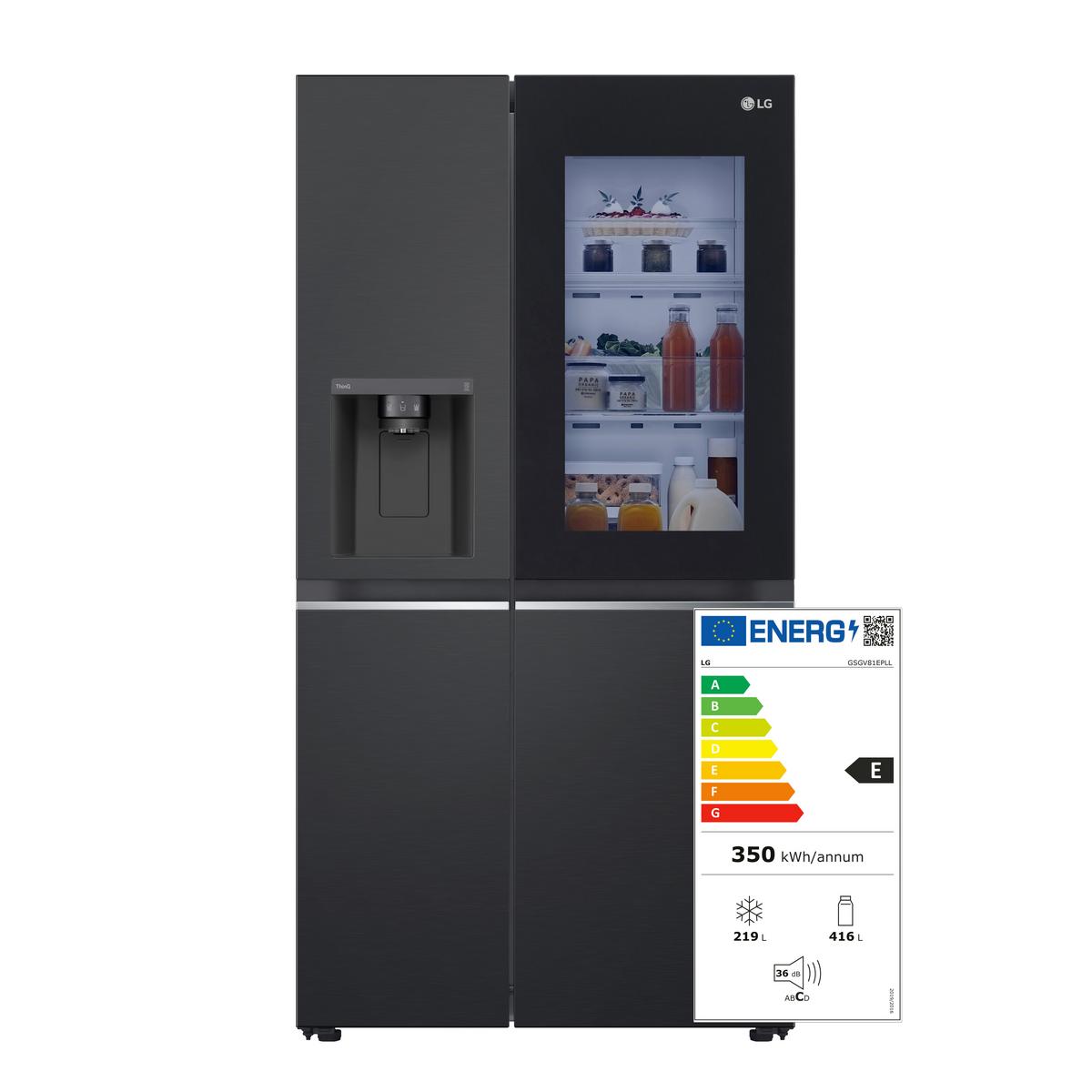 Side-By-Side Gsgv81epll No Frost, Wasserspender - Schwarz, Basics, Metall (91,3/179/73,5cm) - LG