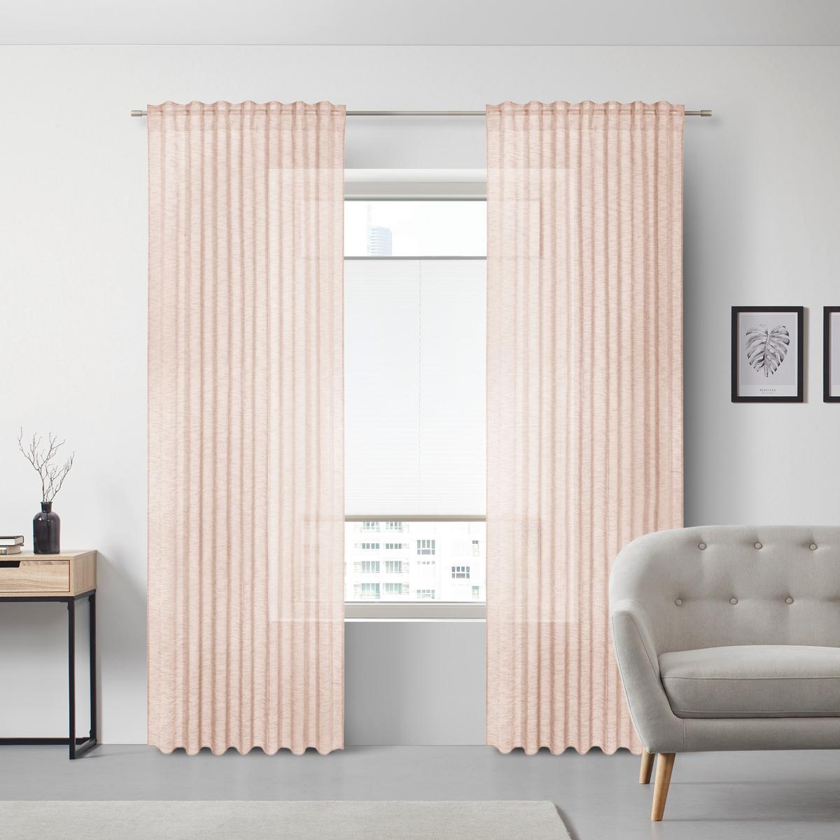 HOTOVÝ ZÁVES Sigrid, 140/245 cm - ružová, Romantik / Landhaus, textil (140/245cm) - Premium Living