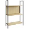 Regal Flakos Schwarz, Eiche Dekor B: 56 cm - Honigeiche/Schwarz, Design, Holzwerkstoff/Metall (56/100/24cm) - MID.YOU