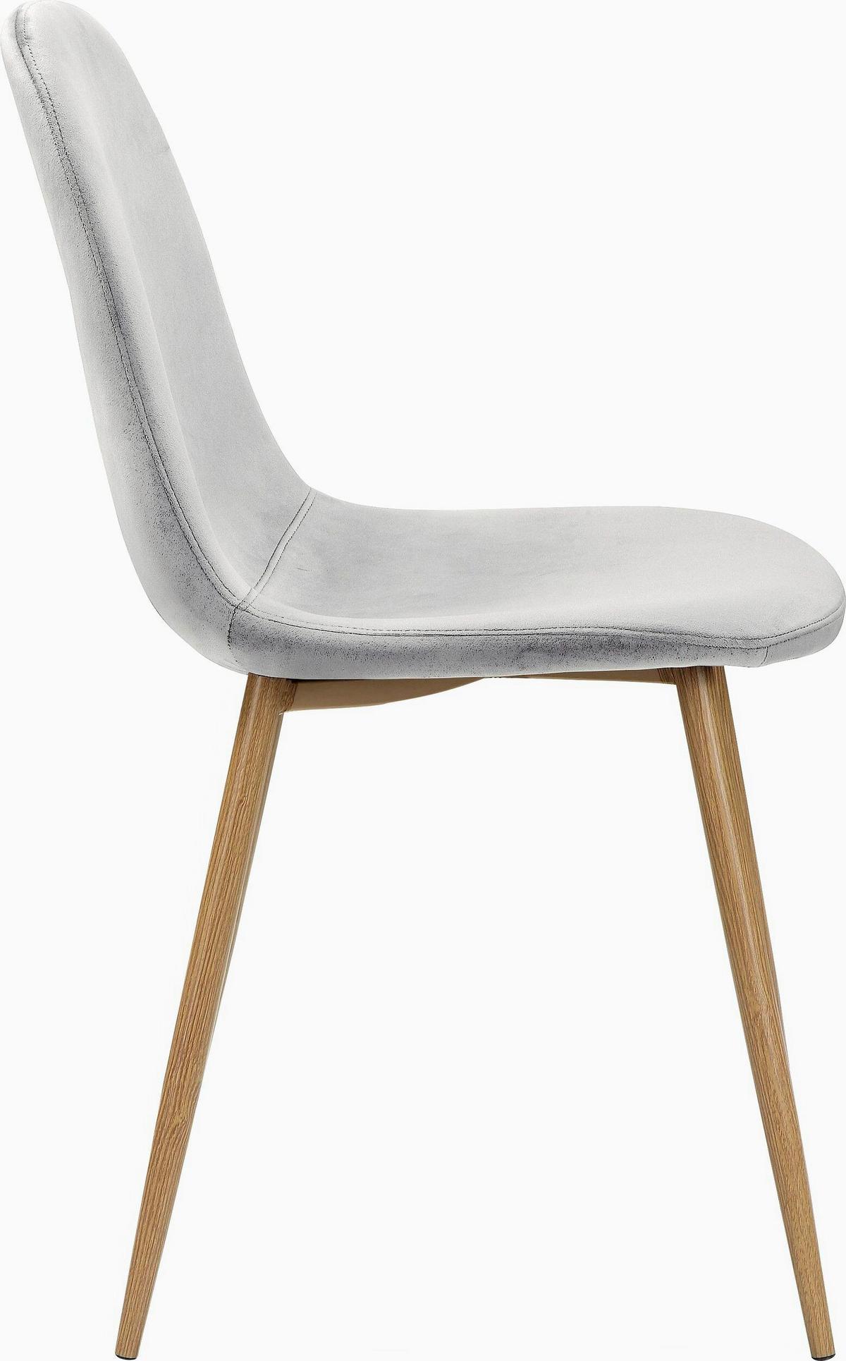 Stuhl-Set Monza Grau B: 44cm 4--Teilig - Schwarz/Grau, Design, Textil/Metall (44/87/51cm) - MID.YOU