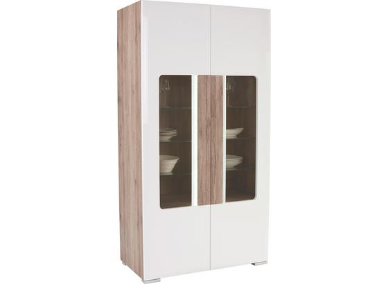 Vitrine Toronto - Eichefarben/Weiß, MODERN, Glas/Holzwerkstoff (105/196/42cm) - Ombra Vitrine Toronto - Eichefarben/Weiß, MODERN, Glas/Holzwerkstoff (105/196/42cm) - Ombra