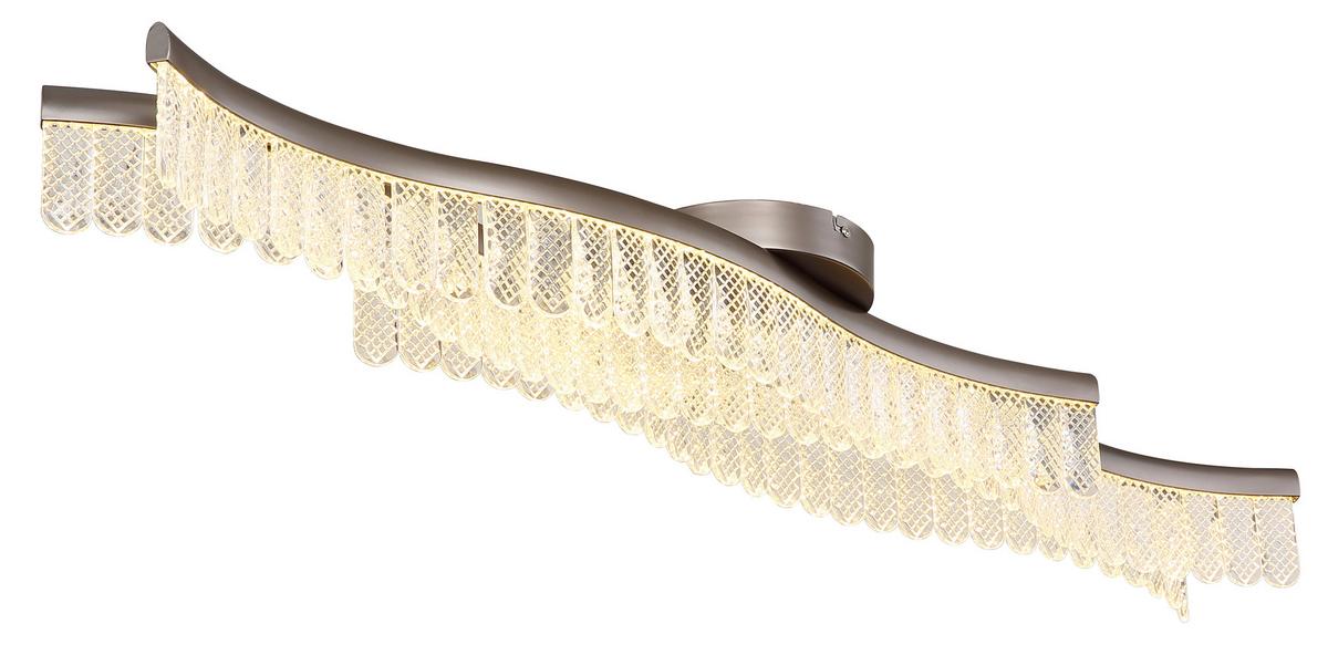 LED-Deckenleuchte 67348d Juliet - Klar/Graphitfarben, Design, Kunststoff/Metall (108/18/13cm) - Globo