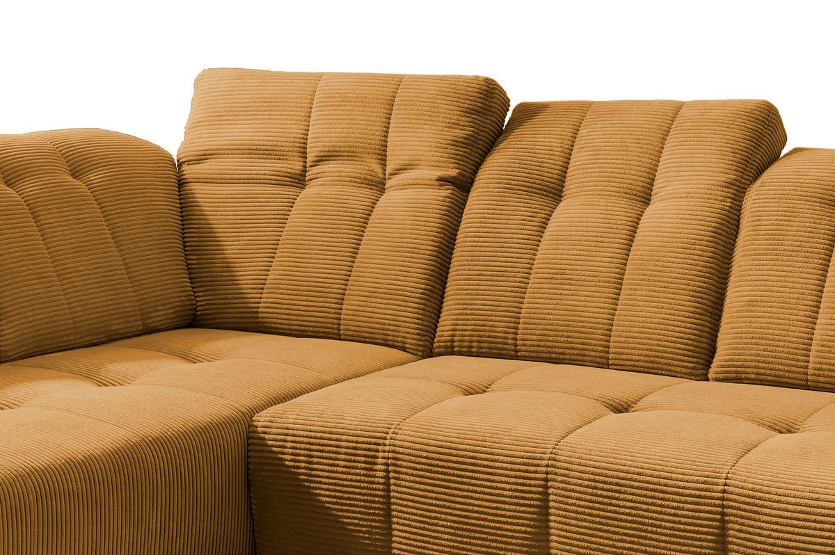 Ecksofa Mit Usb Anschluss Sano, Goldfarben,s: 200x261 Cm - Goldfarben/Schwarz, MODERN, Textil (200/261cm) - Livetastic