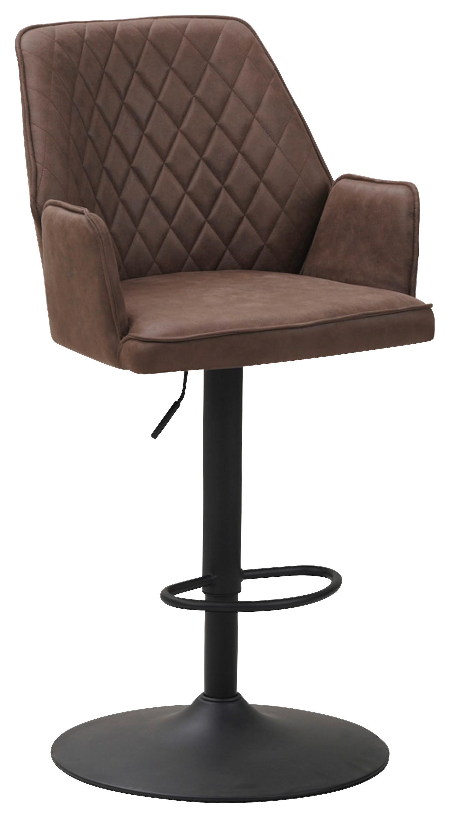 Barhocker Donny - Taupe/Schwarz, KONVENTIONELL, Textil/Metall (42/114/52cm) - MID.YOU