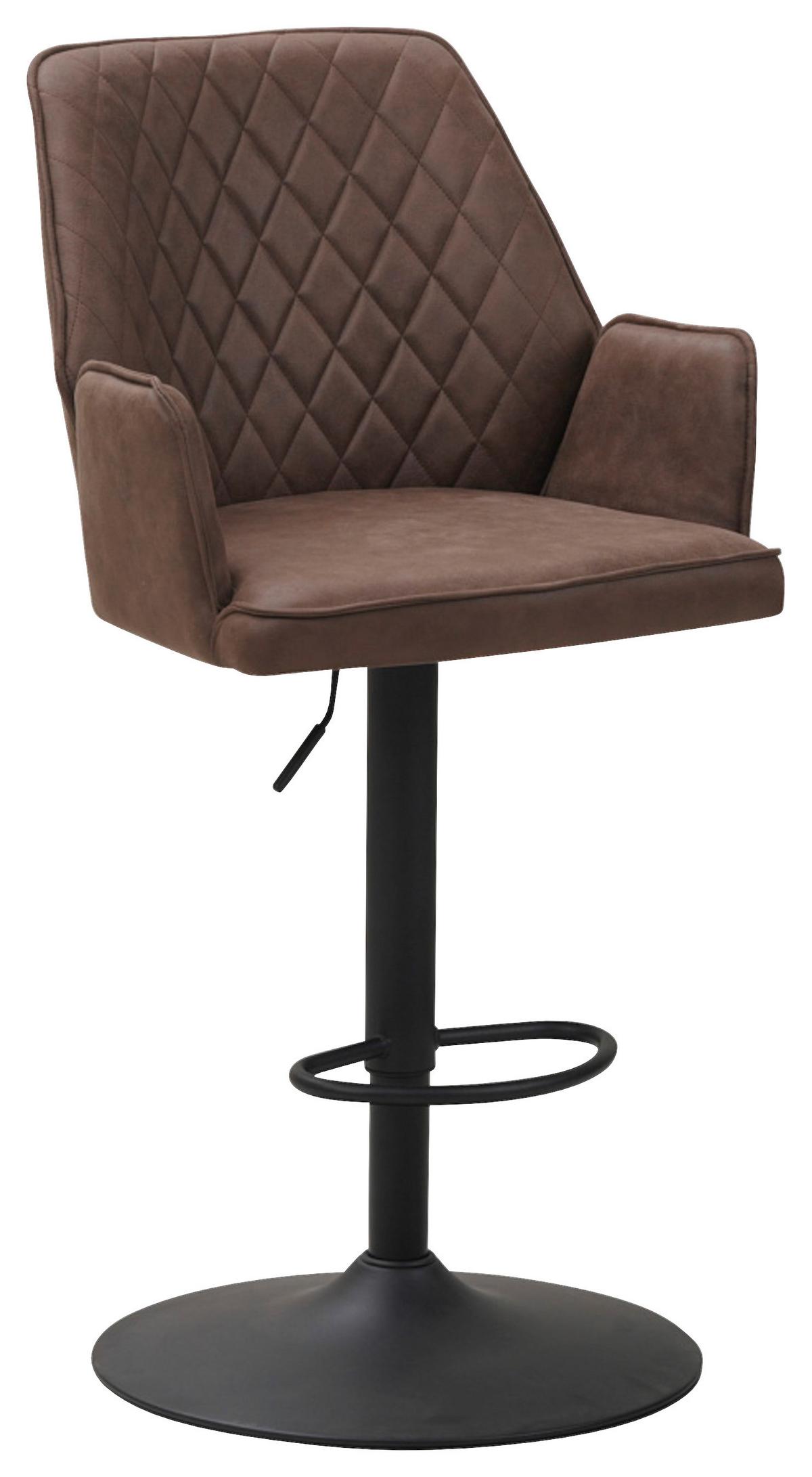 Barhocker Donny - Taupe/Schwarz, KONVENTIONELL, Textil/Metall (42/114/52cm) - MID.YOU