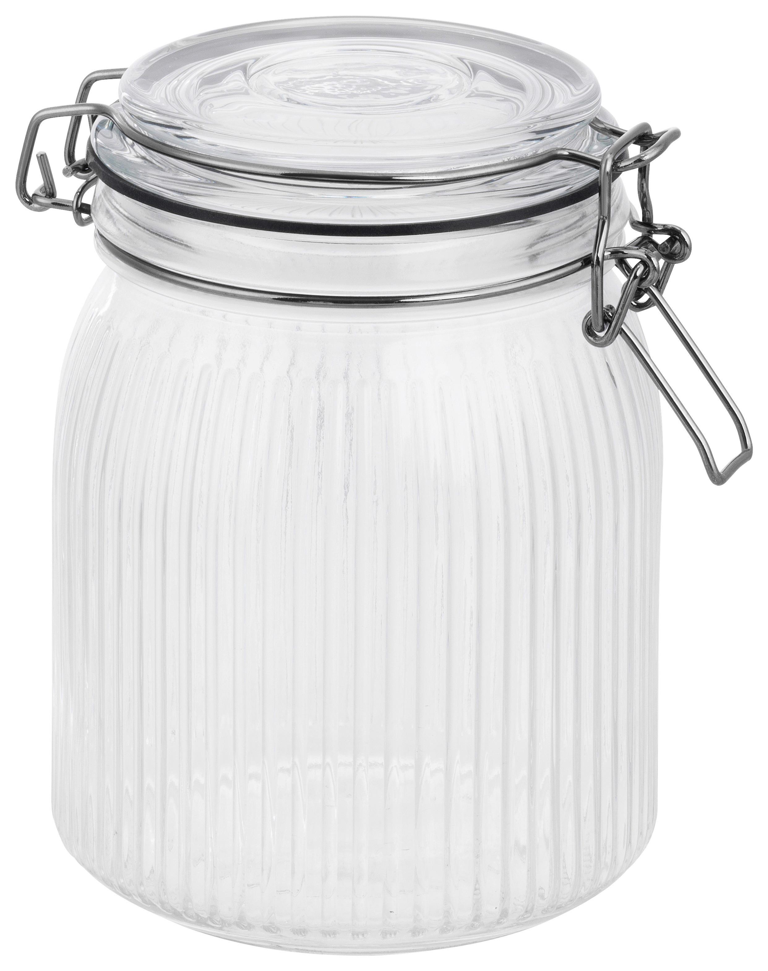 VORRATSGLAS Thea 900 ml - Klar/Schwarz Hochglanz, KONVENTIONELL, Glas/Kunststoff (11,2/15cm) - Luca Bessoni