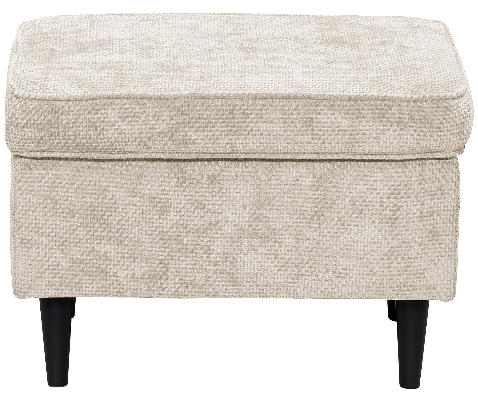 Hocker Oskar Beige B: 63 cm - Beige/Schwarz, KONVENTIONELL, Textil (63/43/42cm) - MID.YOU