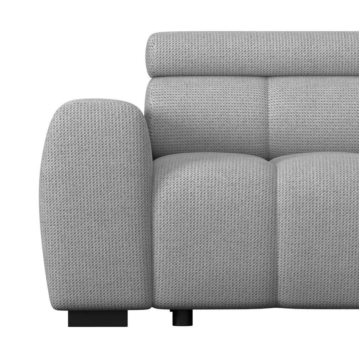 Ecksofa Fargo S Grau, B: 285 cm - Schwarz/Grau, Trend, Textil (285/168cm)