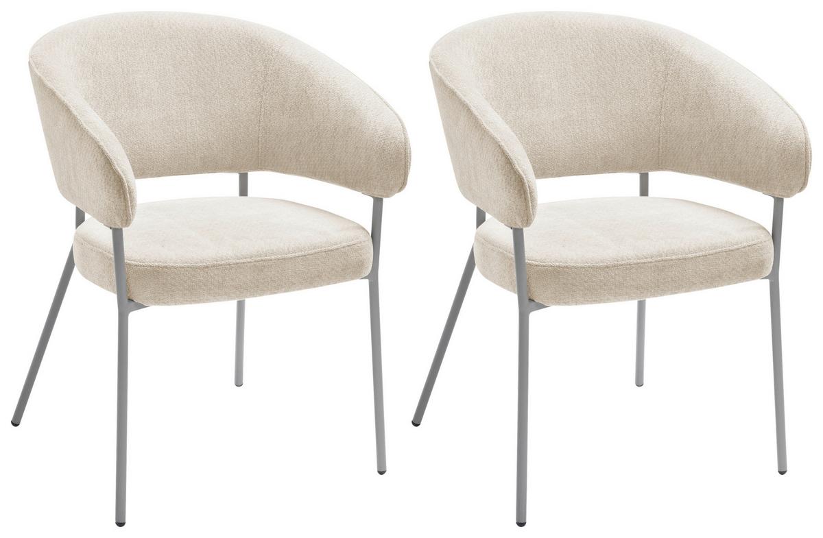 Armlehnstuhl Amira Chenille Beige, B: 60 Cm - Beige, LIFESTYLE, Holz/Textil (60/81/60cm) - Livetastic