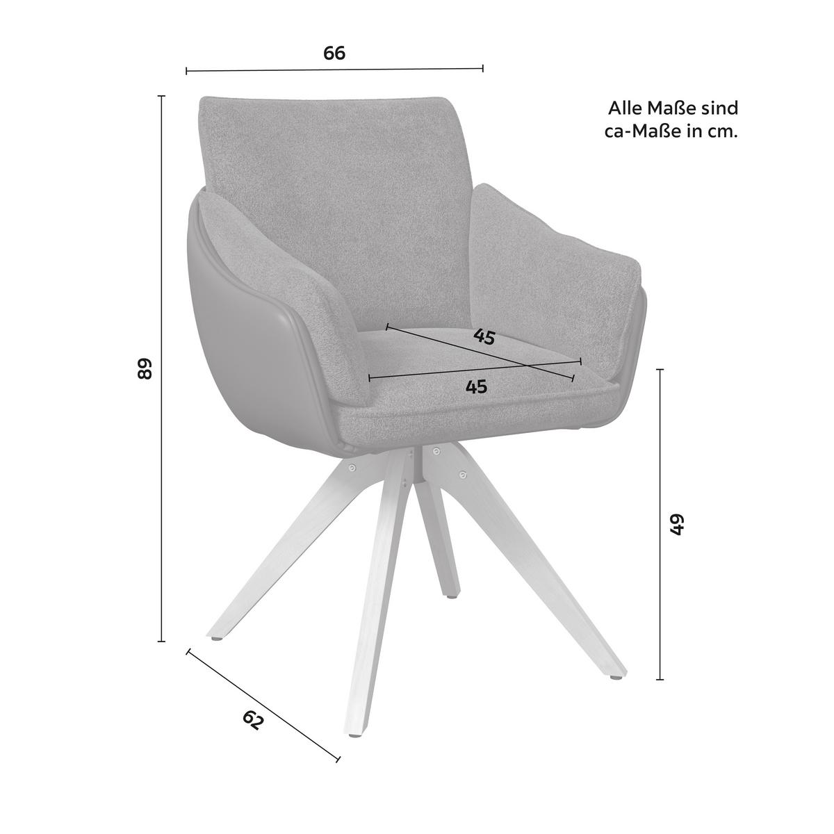 Židle s područkami Alja, hnědá - barvy buku/hnědá, Moderní, kov/dřevo (66/89/62cm) - Bessagi Home
