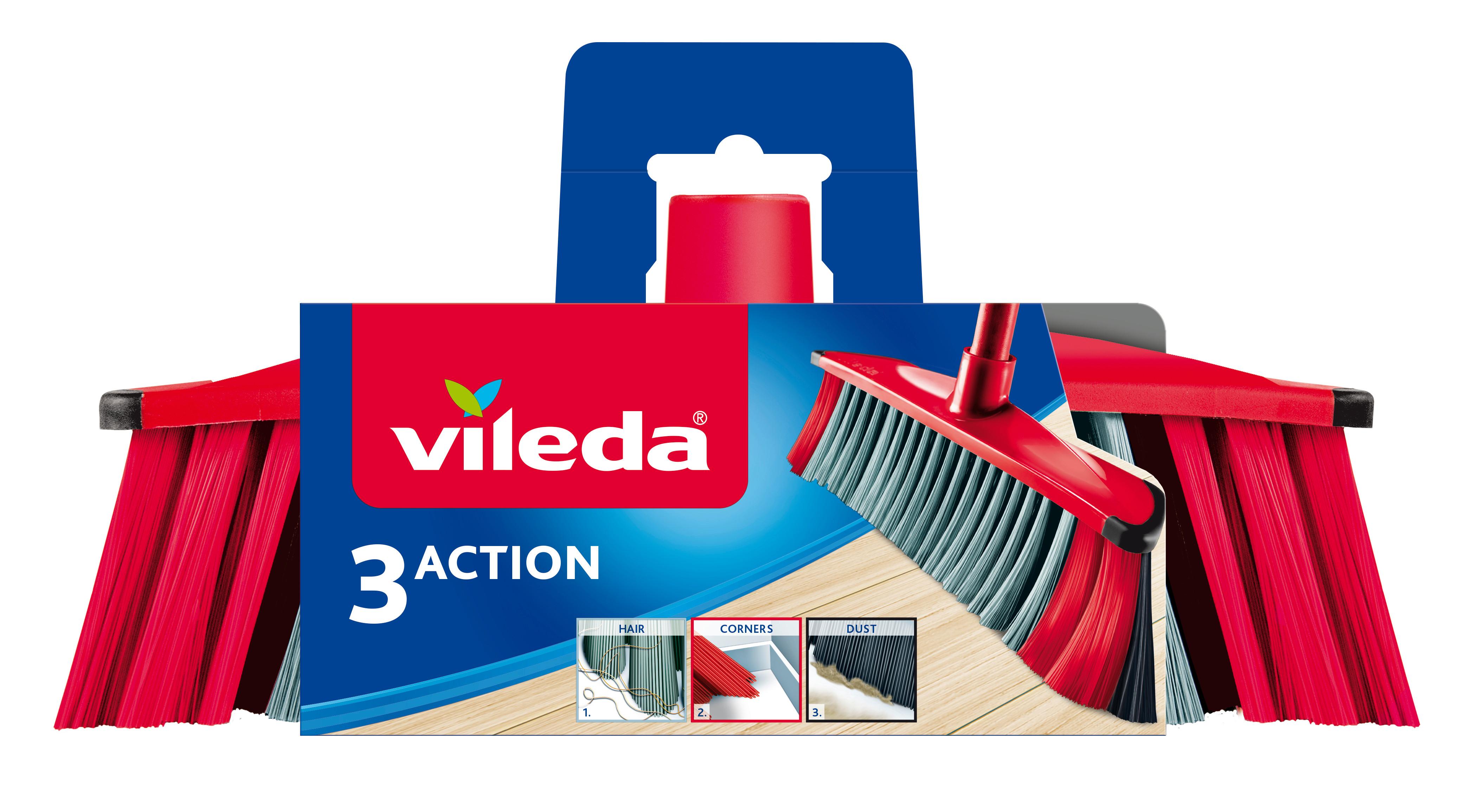 Besen Vileda 3action Zimmerbesen - Rot, Basics (30/60/11,7cm) - Vileda