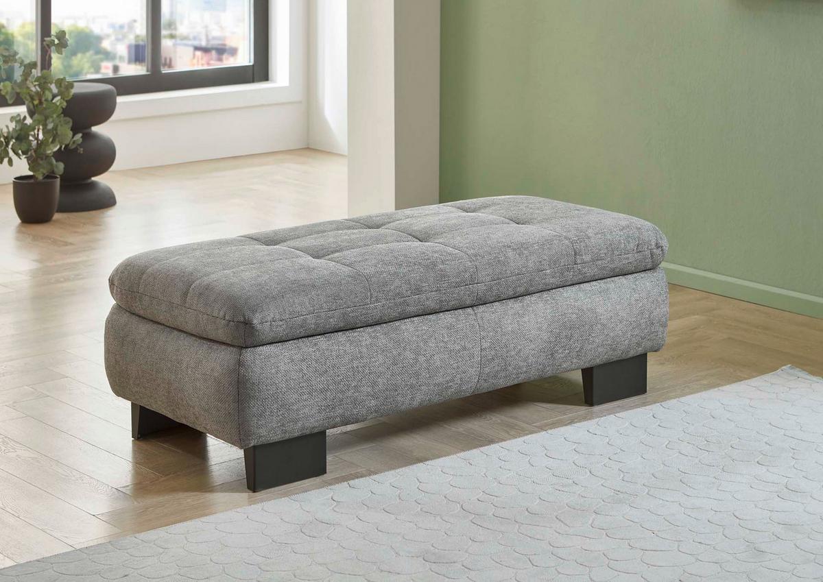 Výklopný taburet LANDO, šedá žinylka - šedá, Moderní (135/45/63cm) - Premium Living