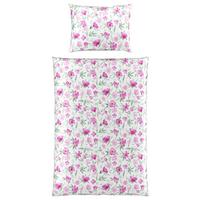 Satin Bettwäsche 140x200 cm Iris Rosa/Weiß - Rosa/Weiß, ROMANTIK / LANDHAUS, Textil (140/200cm) - James Wood