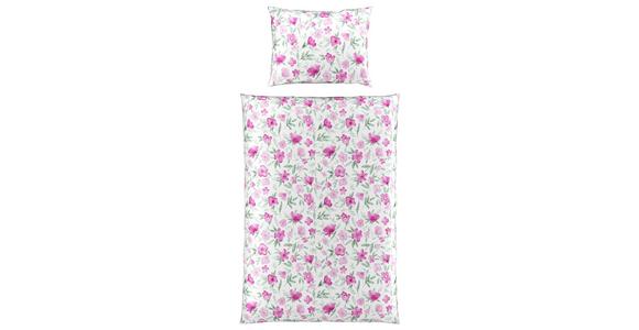Satin Bettwäsche 140x200 Cm Iris Rosa/weiß - Rosa/Weiß, ROMANTIK / LANDHAUS, Textil (140/200cm) - James Wood