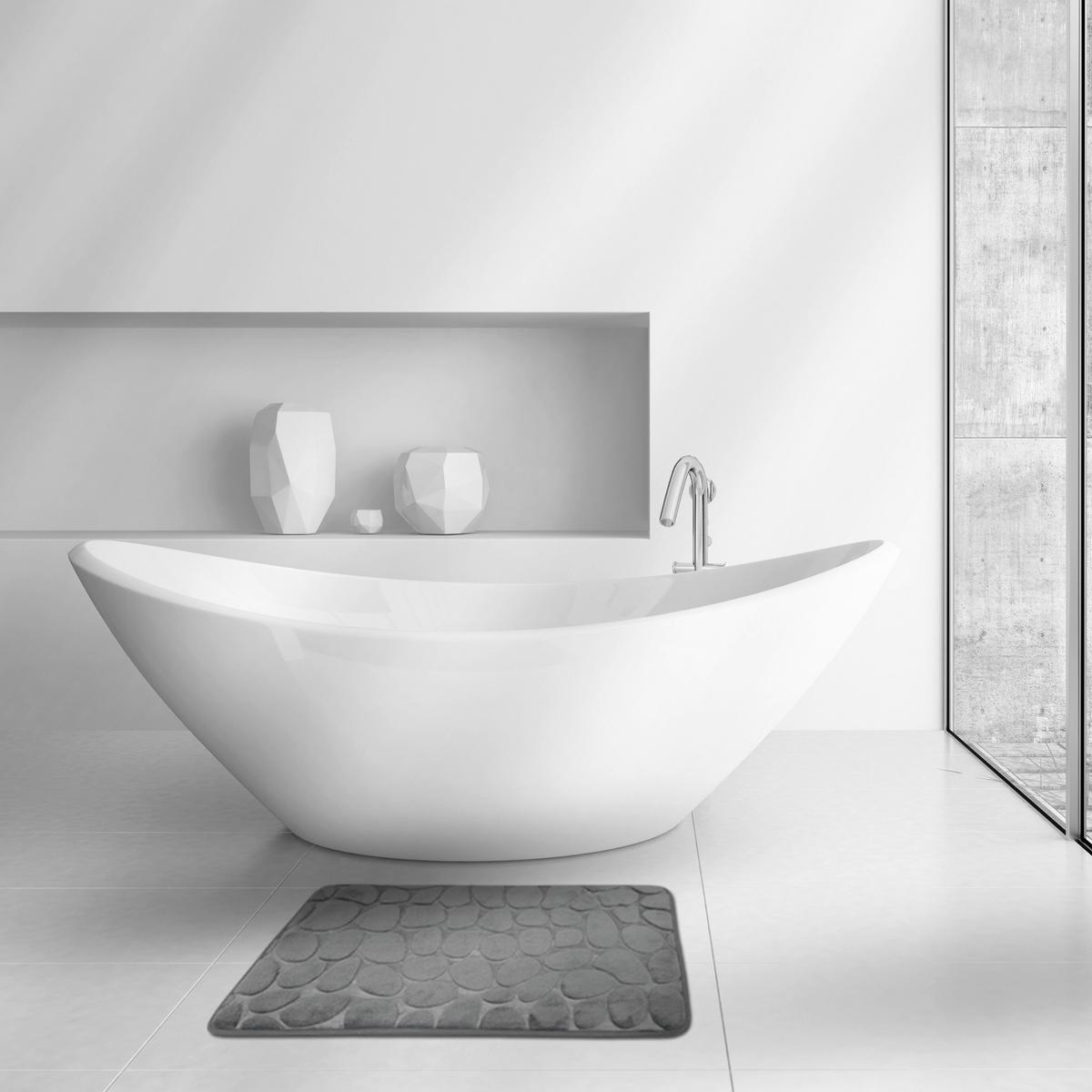 BADEMATTE GALETS DUNKELGRAU - Dunkelgrün, Basics, Textil (50/80cm) - MSV
