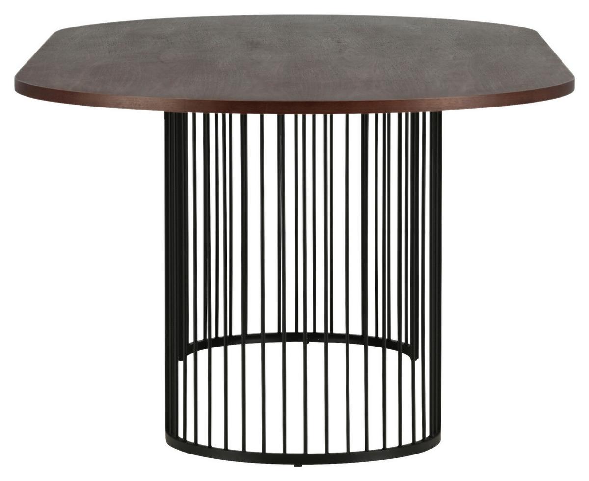 Esstisch Hamneksär - Dunkelbraun/Schwarz, Design, Holzwerkstoff/Metall (220/110/75cm) - Livetastic