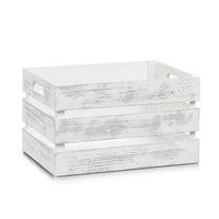 Dekokiste Holz Weiß LxBxH: ca. 35x25x20,5 cm - Weiß, Basics, Holz (35/25/20,5cm) - Zeller Present