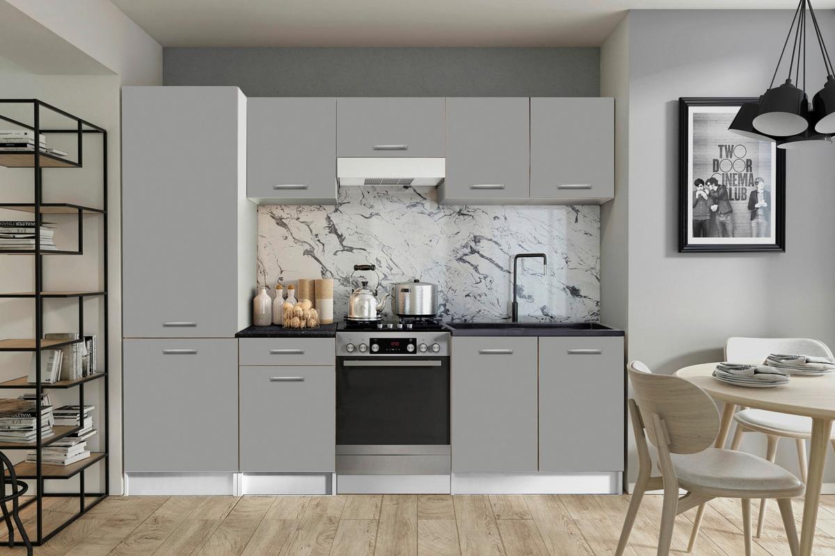 Konyhablokk Katrin  *TOP ÁR* - fehér/szürke, Modern (170cm) - Best Price