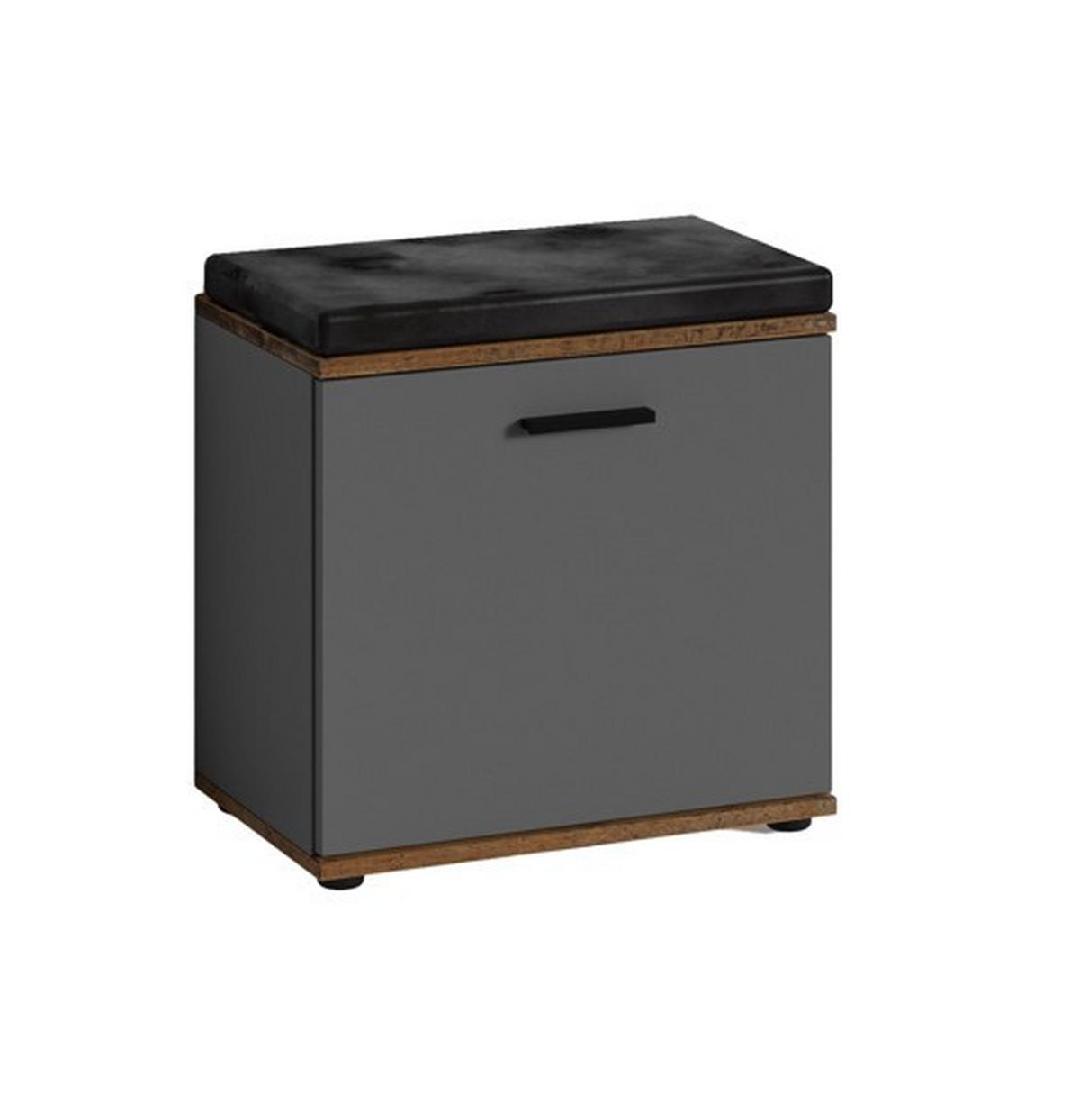 Garderobe Jakob 5-Teilig Alteiche/Anthrazit B: 49 cm - Alteiche/Anthrazit, Design, Glas/Holzwerkstoff (49/196/30cm) - MID.YOU