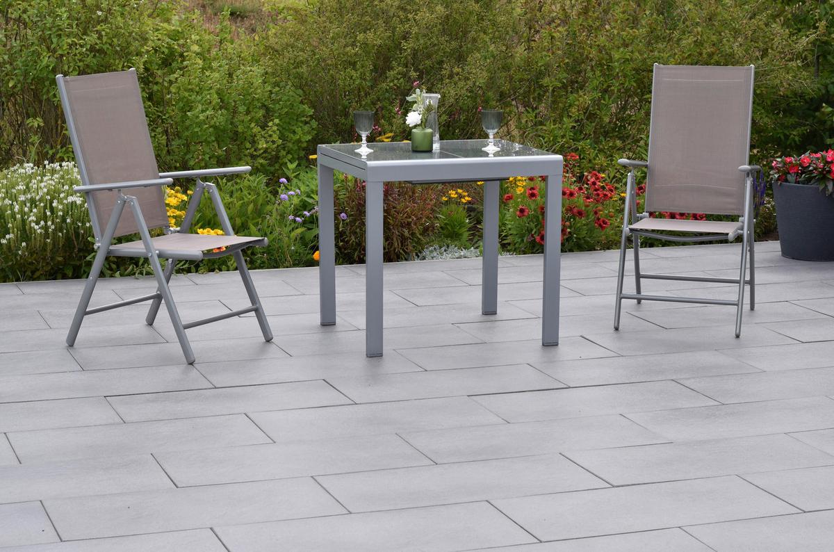 Gartenset Amalfi - Taupe/Silberfarben, MODERN, Kunststoff/Metall - Gardenson