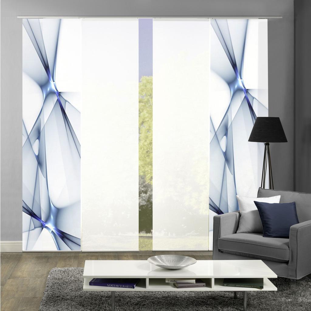 Flächenvorhang 4--Teilig. Franklin B: 60 cm, Blau