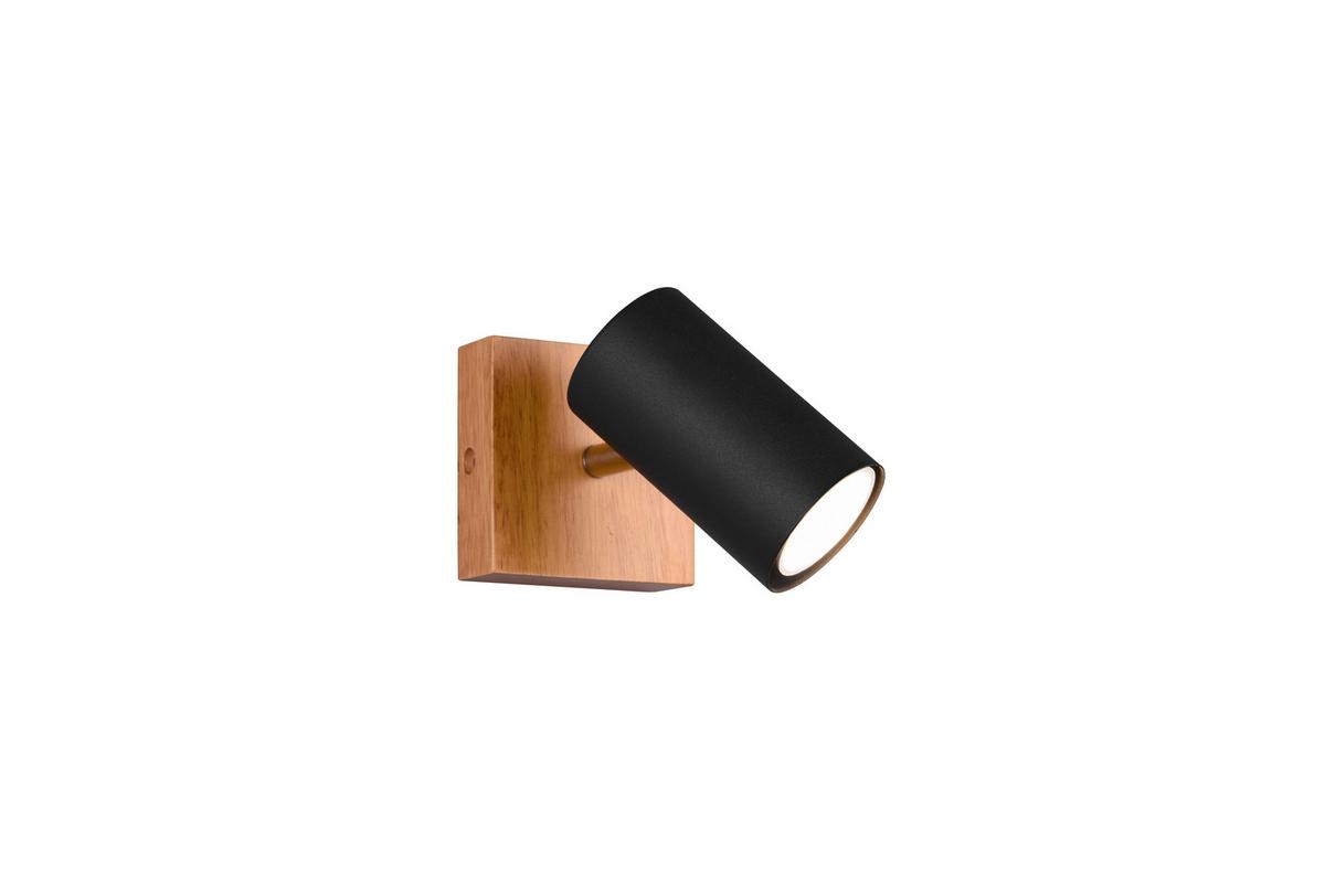 Strahler Spot Marley 1-Flammig verstellbar L: 9 cm - Schwarz, Design, Holz/Metall (9/16/12cm) - Trio Leuchten