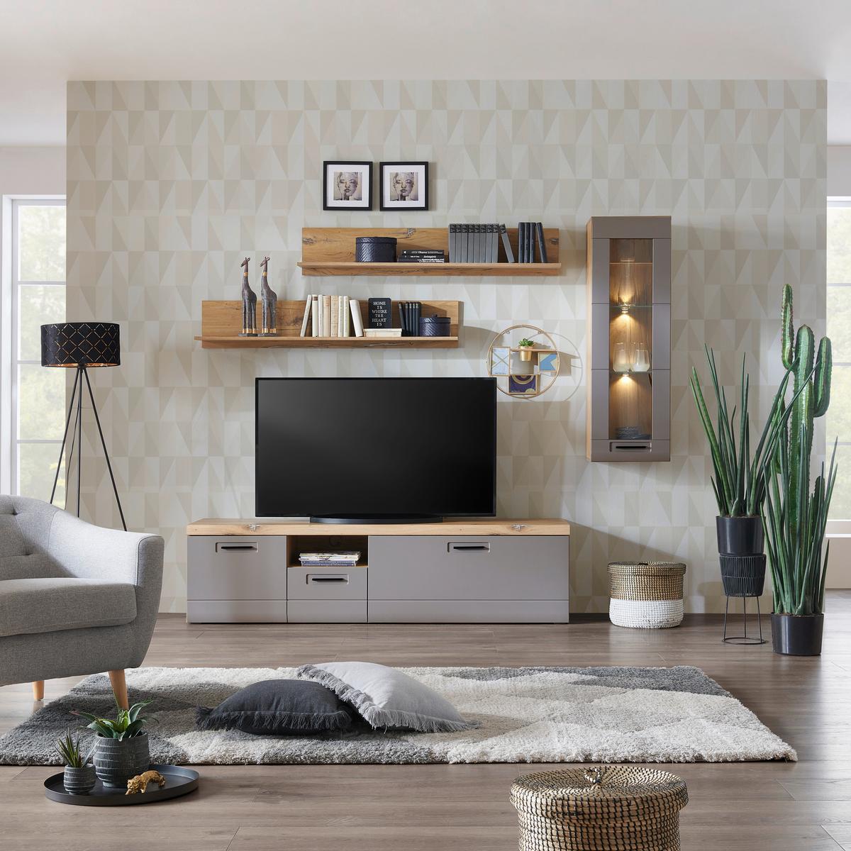 Wandboard Auris B: 135 Cm Flagstaff Eiche - MODERN, Holzwerkstoff (135/25/25cm) - Luca Bessoni