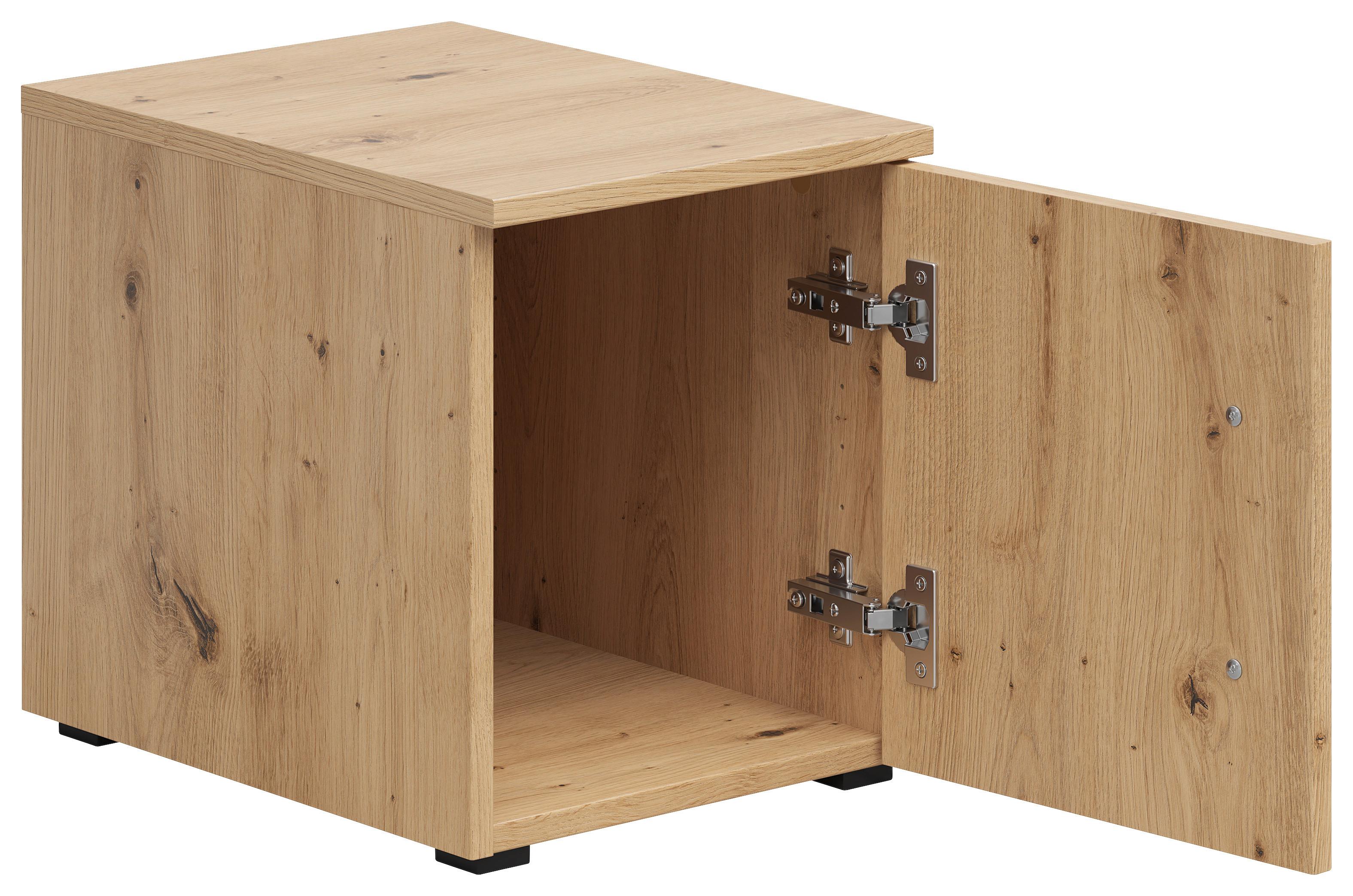 Nadstavec na skriňu Cabinet š: 30 cm - čierna/dub artisan, Modern, kompozitné drevo/plast (30/35/40cm)