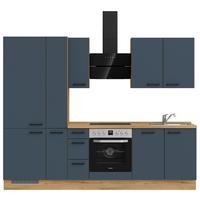Küchenleerblock Easytouch High-Line, H3 Links - Blau/Eichefarben, MODERN, Holzwerkstoff (270cm) - Nobilia