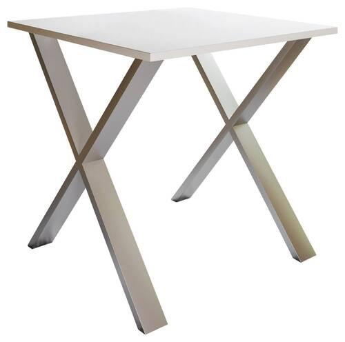 Esstisch 80x80 cm Silberfarben/Weiß - Silberfarben/Weiß, Basics, Holzwerkstoff (80/76/80cm) - MID.YOU