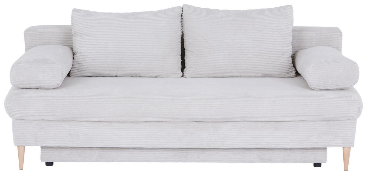 Pohovka MILANO, béžová, s lôžkom a úložným priestorom - prírodná farba/béžová, Modern, drevo/textil (200/95/95cm)